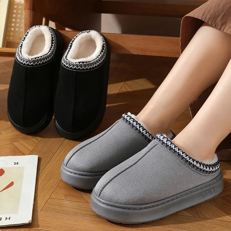 Women's/Men's Fluffy Platform Slippers, Plush Warm Cotton Shoes, Non Slip....11.50% OFF!
