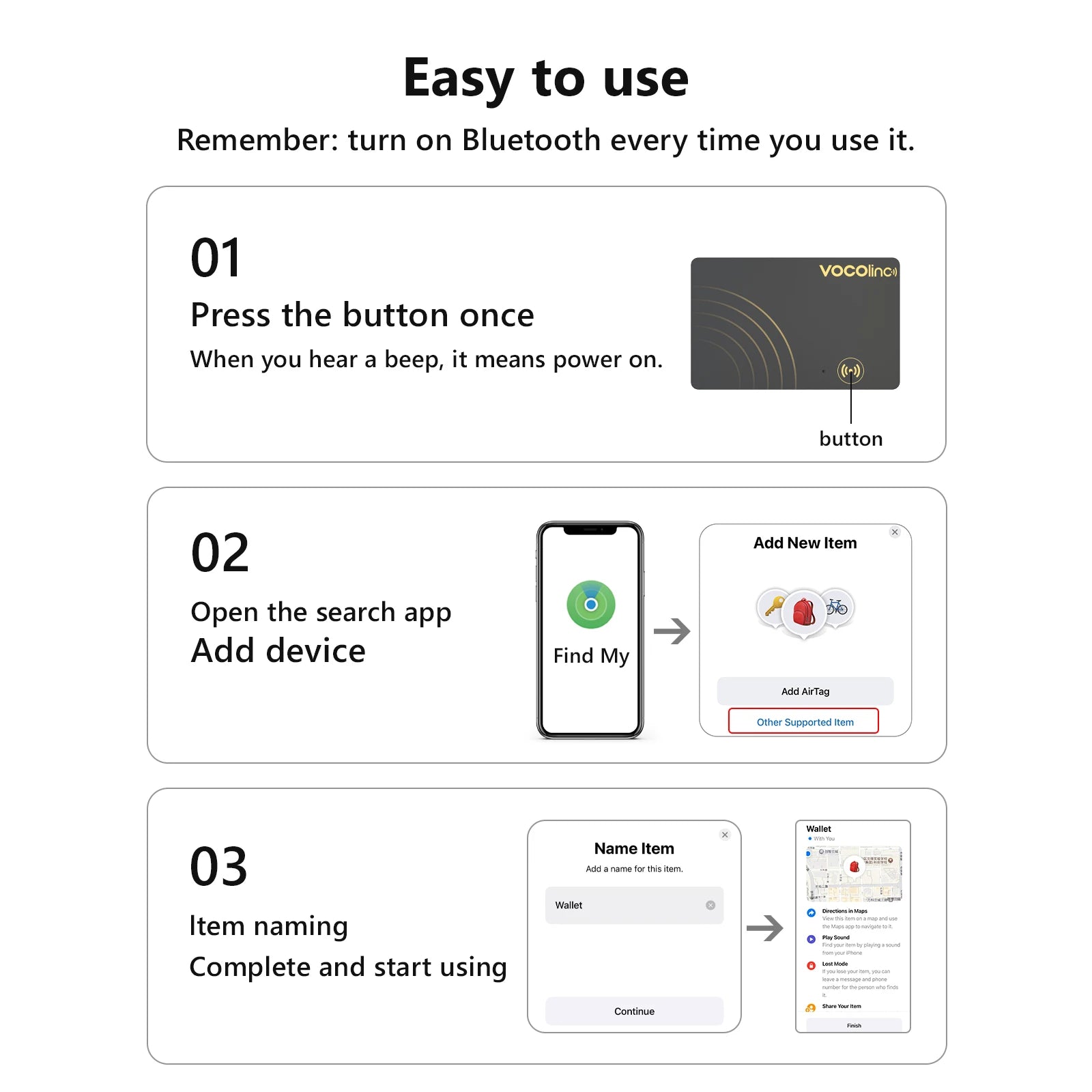 Wireless Charging Bluetooth Tracking Card, Global Locator, Smart Tag, Item Finder, Use With Find My (IOS Only), Full Charge is @3-6 Mo's. ONLY 7 MORE IN STOCK!