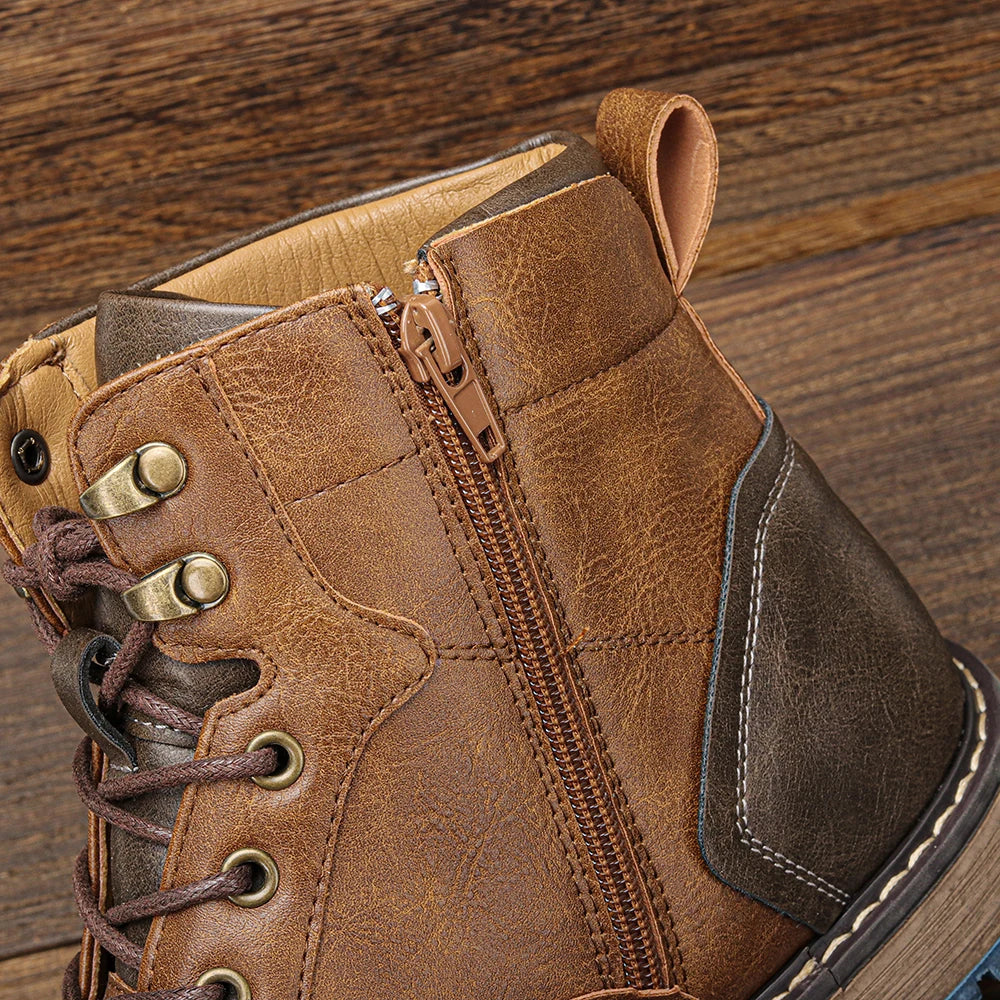 Men's, Above The Ankle Retro Boots With Side Zipper & Lace Up.....15% OFF! THIS EXACT SHOE/BOOT IS STILL TRENDING THIS WEEK!