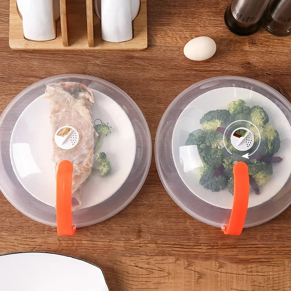 Microwave Food Splash Guard, High Temperature Resistant, Food Heating Cover With Steam Vent & Handle Transparent Plate Cover. EXTREMELY POPULAR THIS WEEK!