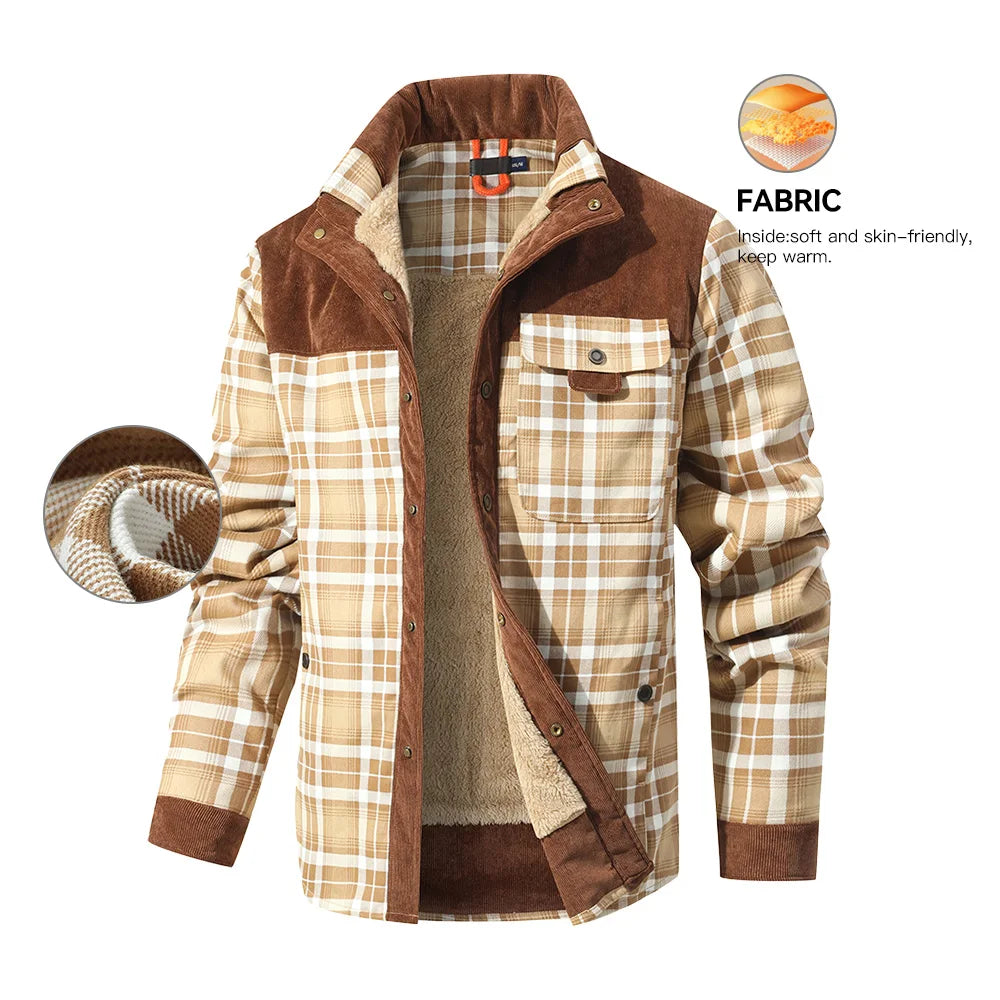 Men's Jacket, Windproof/Warm Bomber Coat, Sherpa Lined Flannel...20% OFF! TRENDING NOW!