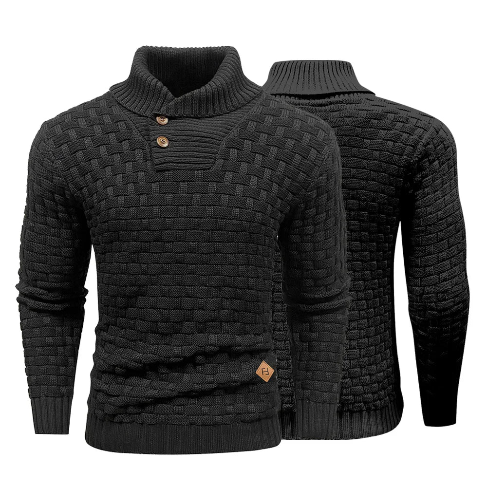 Men’s Knitted Sweater, Casual Crew Neck, Warm Long Sleeve Pullover, Textured Ribbed Edge....25.97% OFF!