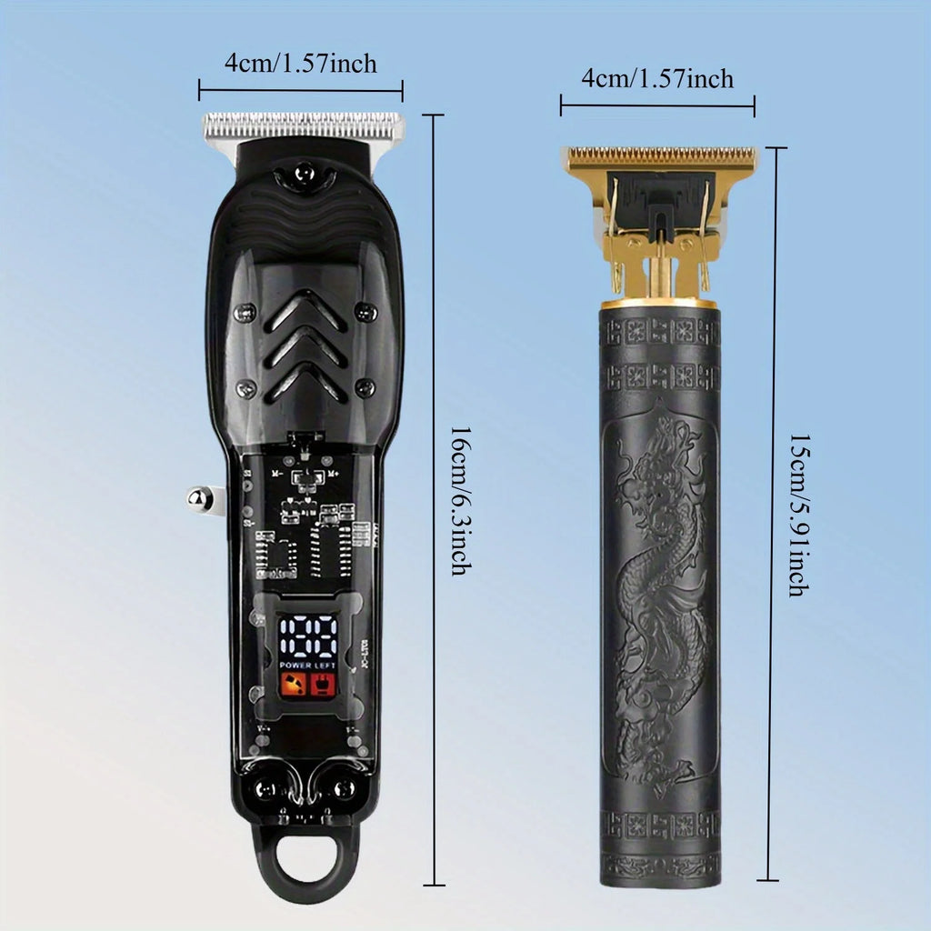 Men's Hair Clipper Kit, 2 Pieces, USB Rechargeable Cordless Beard Trimmer, With LED Display....33.56% OFF. ONLY 9 MORE IN STOCK!