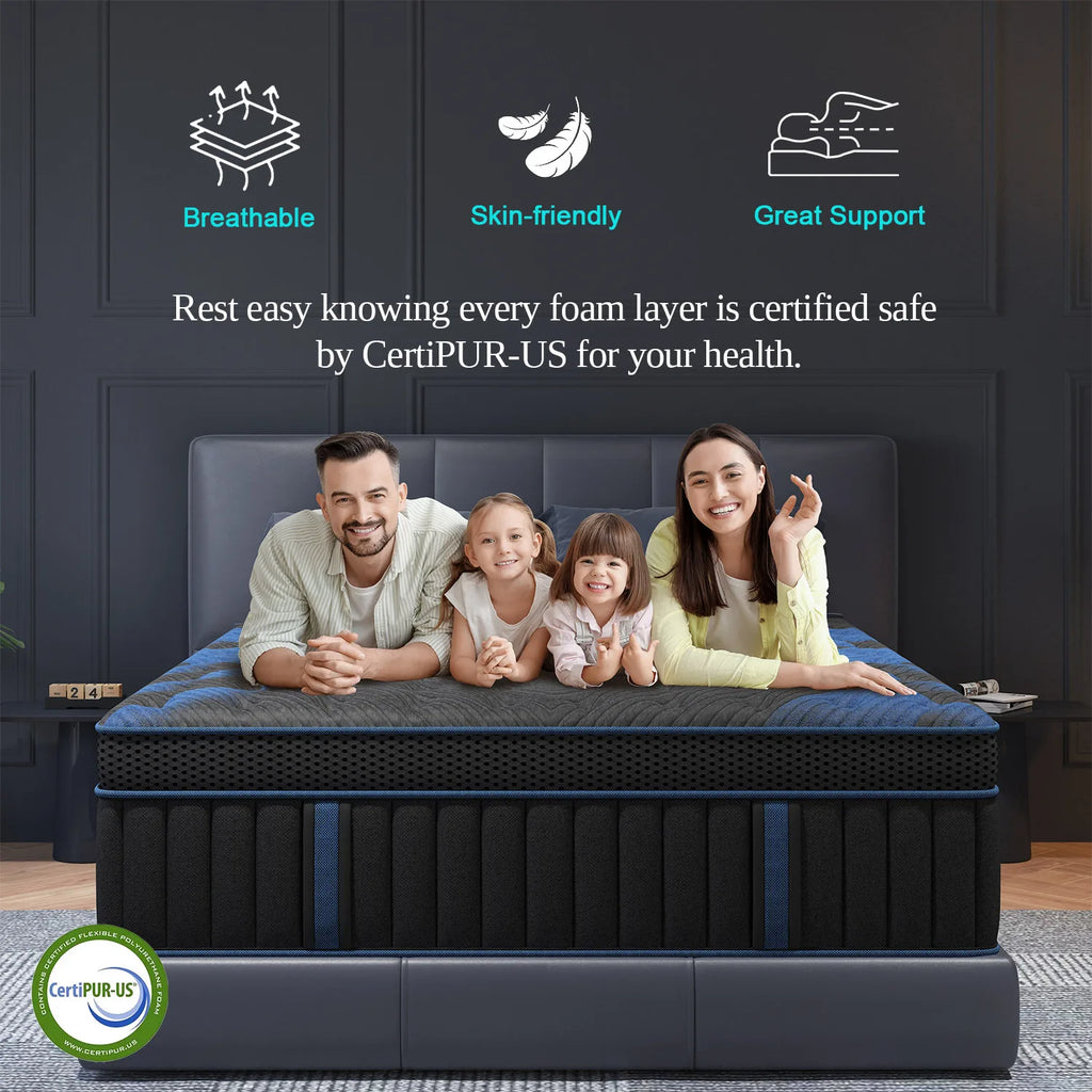 12"Gel Memory Foam Hybrid Pocket Spring Mattress, Twin, Full, Queen, King, Bed Mattress In A Box, Medium Firm Motion Isolation....36.35% - 39.10% OFF!