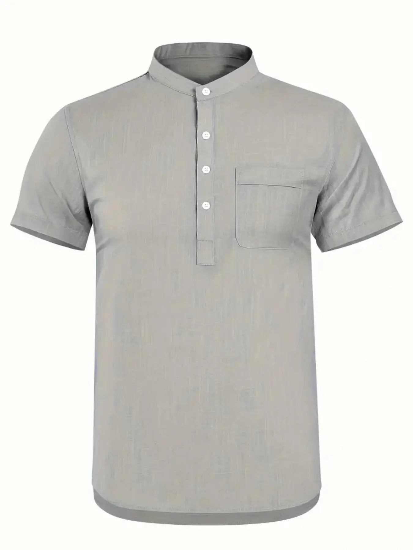 Men's Cotton/Linen Shirt With Pocket, Casual Polo Shirt....20% OFF!