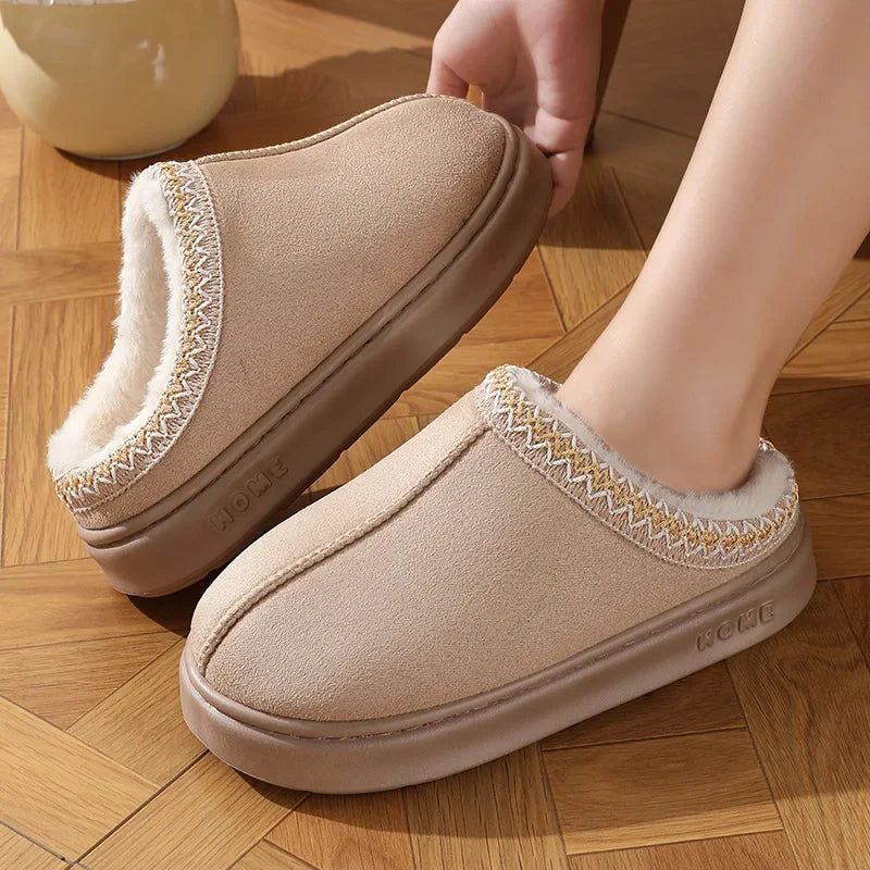 Women's/Men's Fluffy Platform Slippers, Plush Warm Cotton Shoes, Non Slip....11.50% OFF!