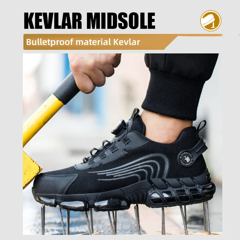 Men's Steel Toe Cap, Non-Lacing, Anti-Impact & Anti-Puncture Casual Work Shoes....50.04% OFF!