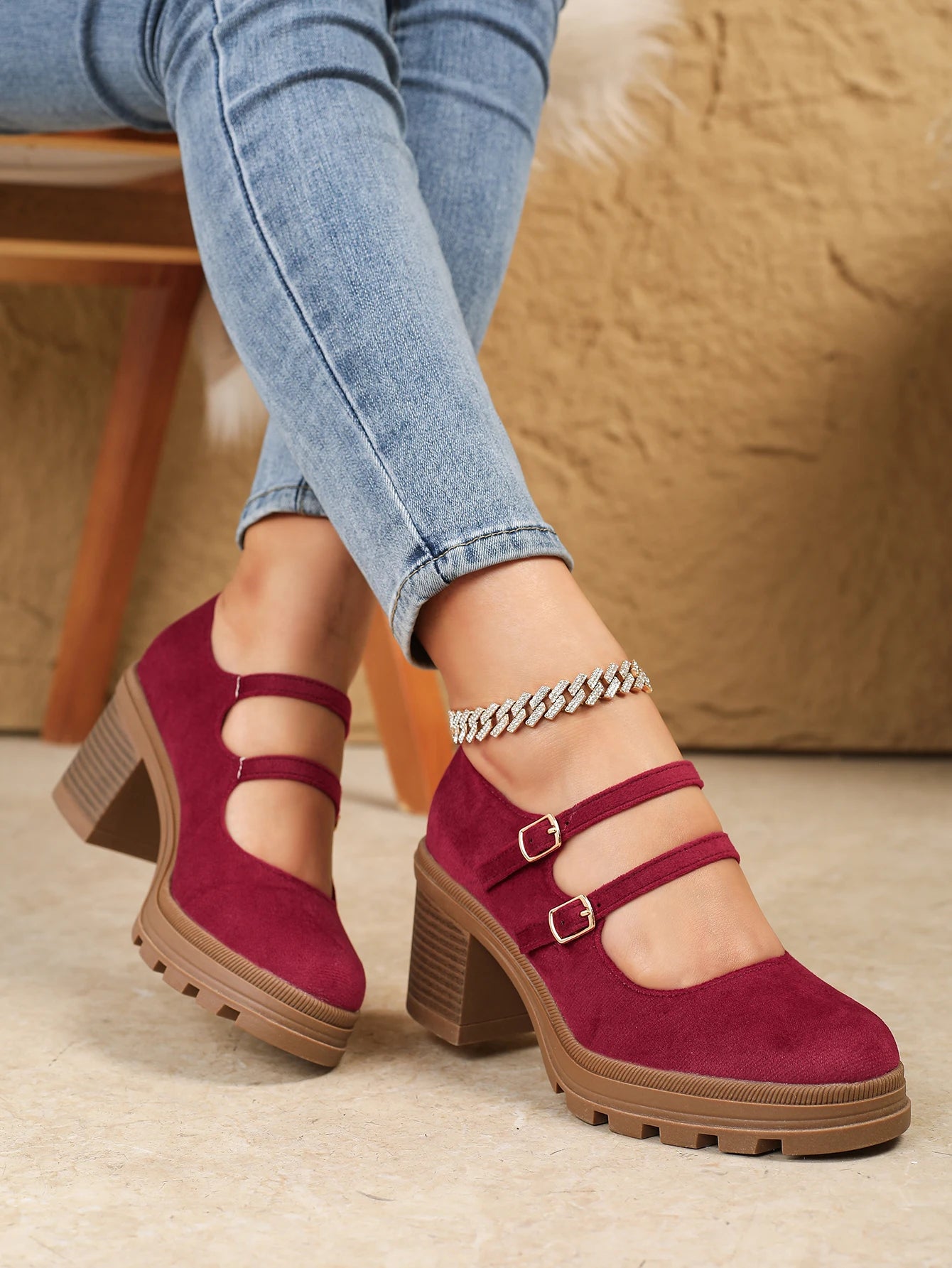 Women's Thick Soled Leather Dress Shoes With Thick Heels.....20% OFF!