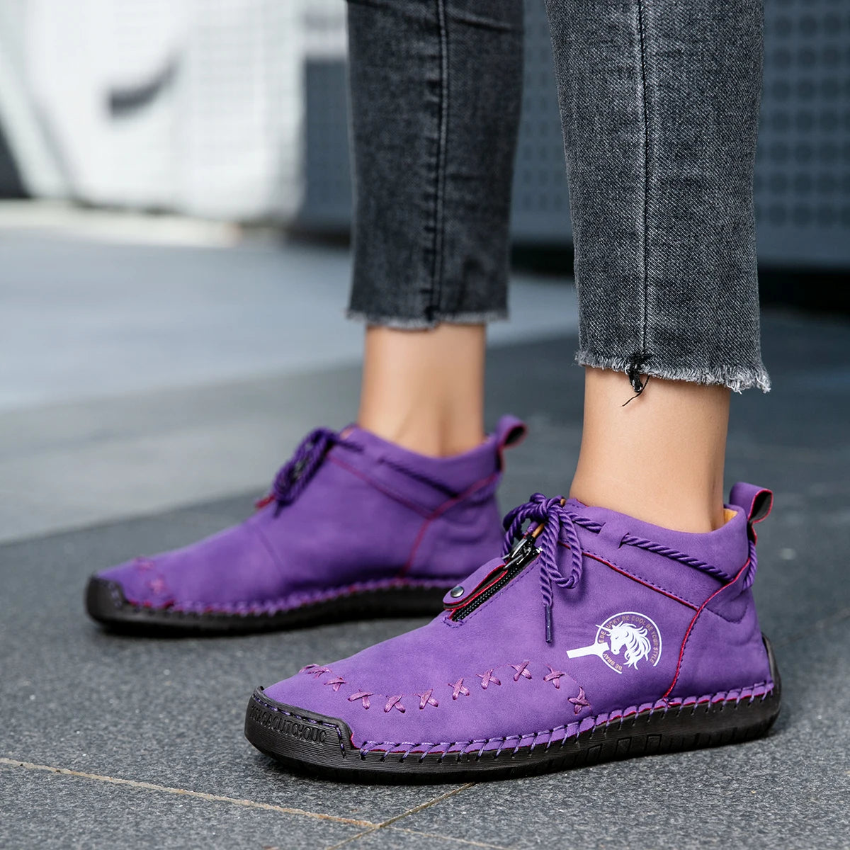 Western Chic Handmade Ankle Boots - Premium Hand-Stitched, Soft Leather, Casual Outdoor Shoes for Women - Comfortable, Durable.....20% OFF!