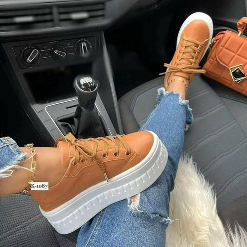Women's Casual Platform Shoes Flat Sneakers.