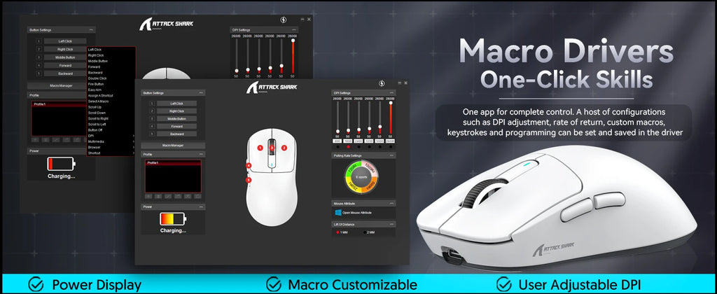 ATTACK SHARK, Bluetooth, Wireless, Rechargeable Gaming Mouse, 49GTri-Mode, PAW3395, 26K DPI Sensor, 200 Hour Battery Life,5 Programmable Buttons....28.89% OFF!