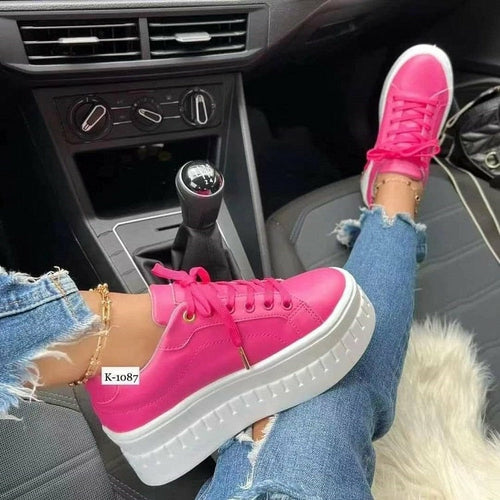 Women's Casual Platform Shoes Flat Sneakers.