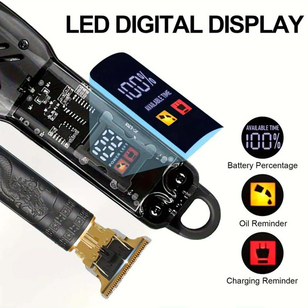 Men's Hair Clipper Kit, 2 Pieces, USB Rechargeable Cordless Beard Trimmer, With LED Display....33.56% OFF. ONLY 9 MORE IN STOCK!