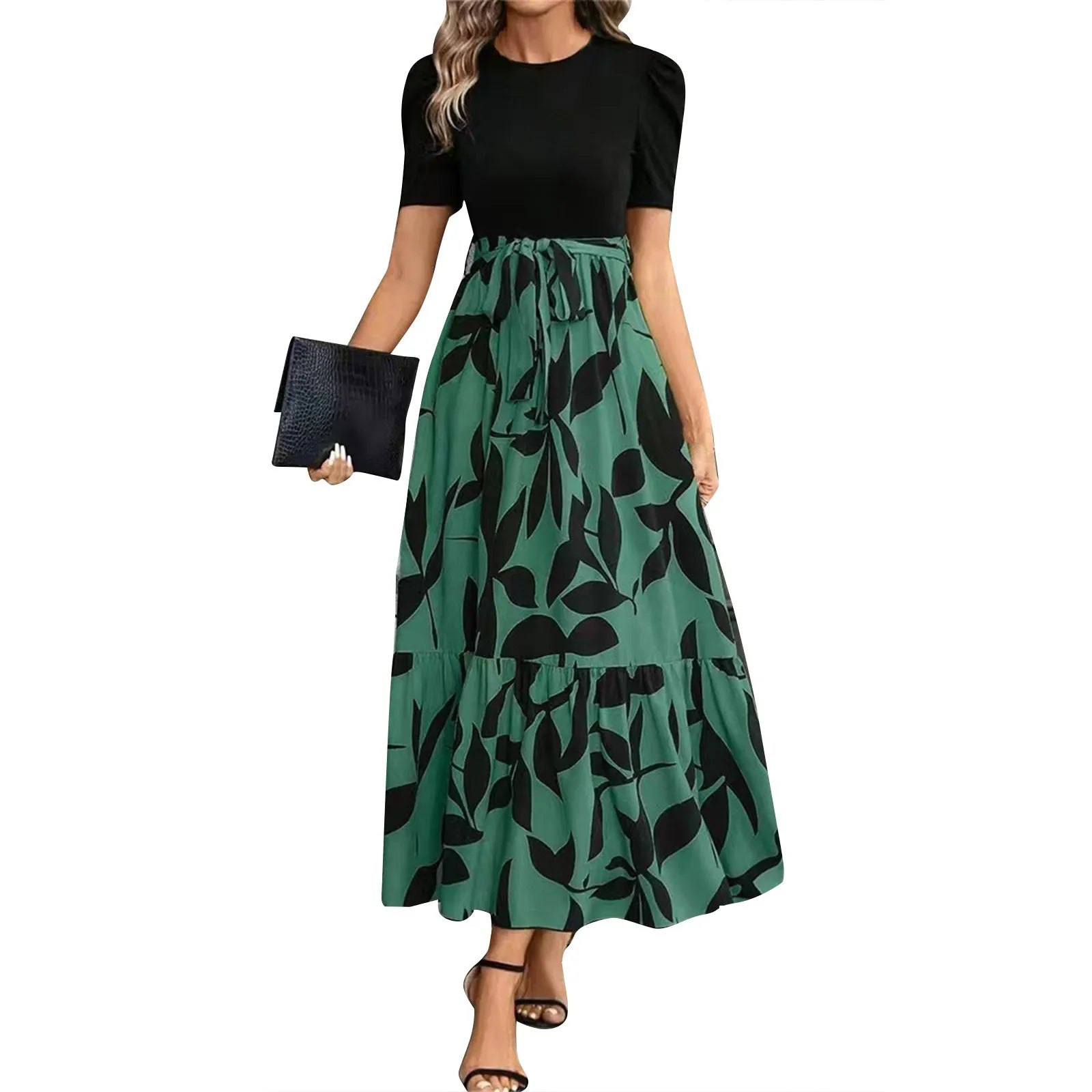 Women's Round Neck Dress, Short Sleeved, Floral Print Dresses.....20% OFF!