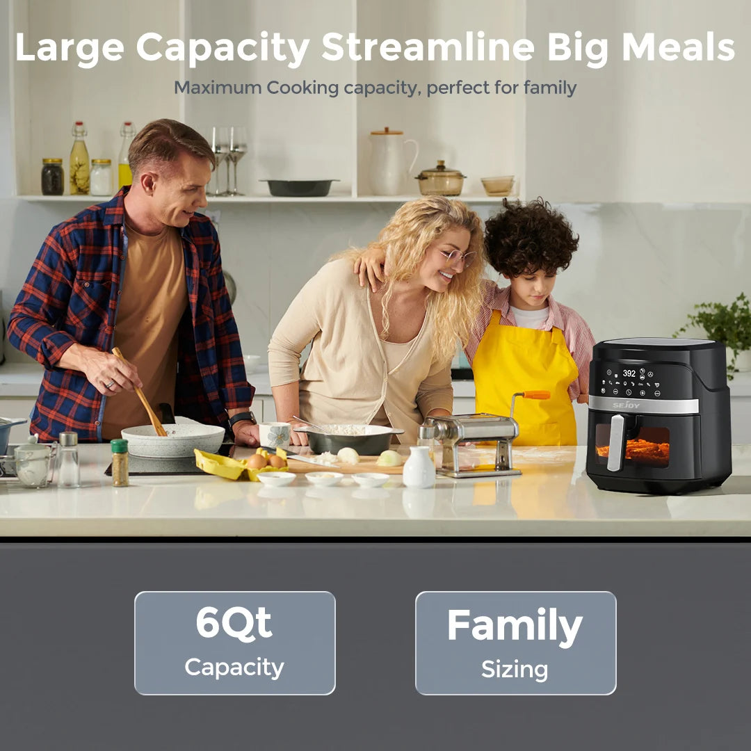 Air Fryer, 6 Quarts Large Capacity, Oil-Free. 360°Baking Oven....30% OFF! TRENDING NOW