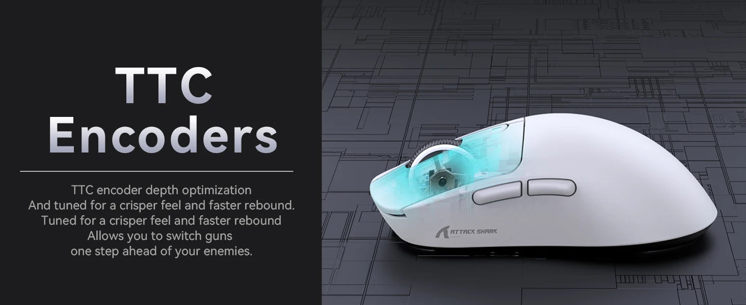 ATTACK SHARK, Bluetooth, Wireless, Rechargeable Gaming Mouse, 49GTri-Mode, PAW3395, 26K DPI Sensor, 200 Hour Battery Life,5 Programmable Buttons....28.89% OFF!