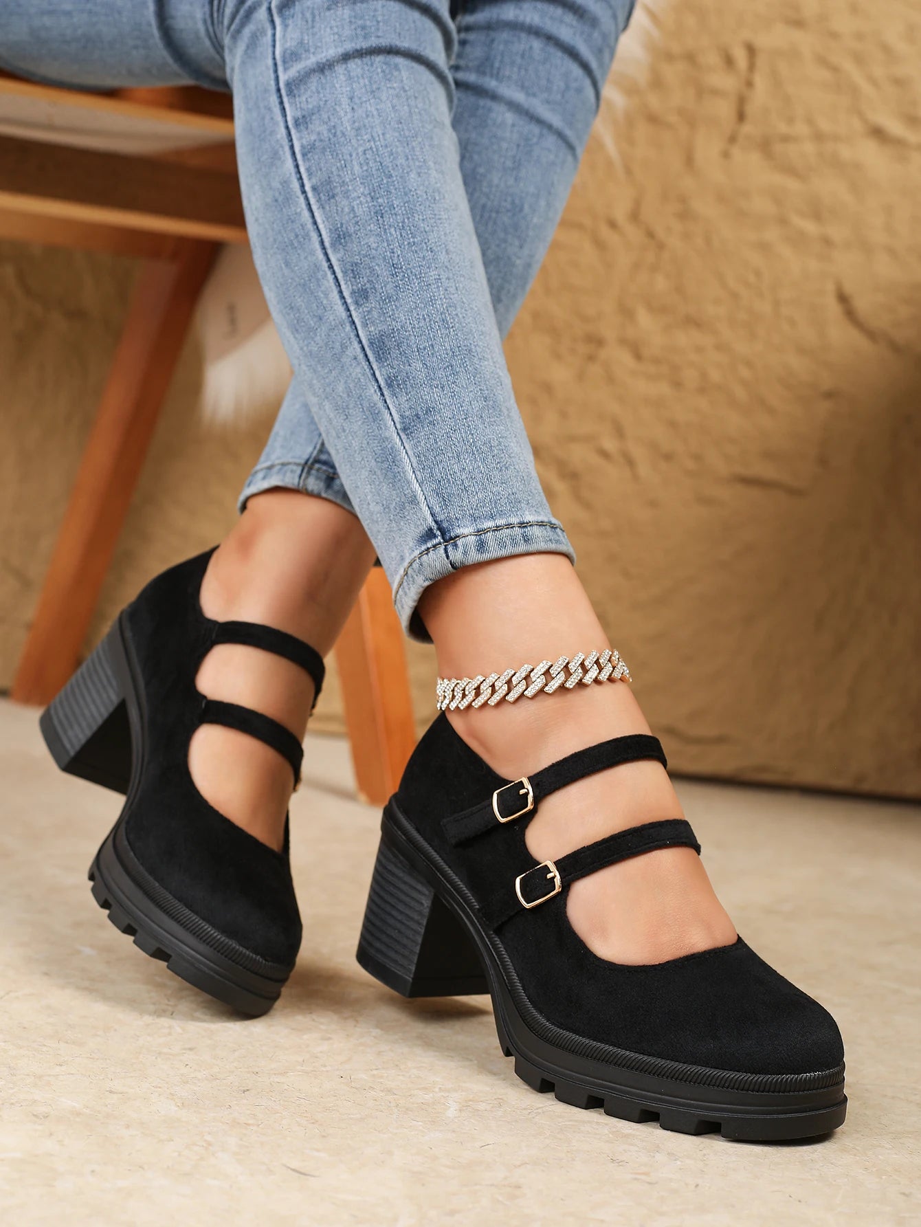 Women's Thick Soled Leather Dress Shoes With Thick Heels.....20% OFF!