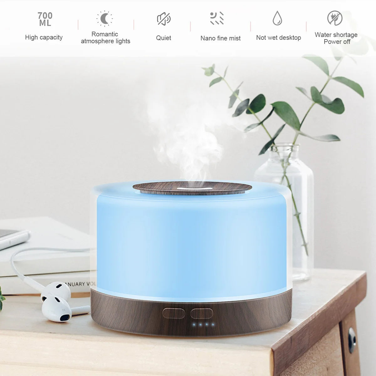 Ultrasonic, Essential Oil Diffuser, 550ml With 7 Colors, LED Night Lights, Cool Mist For For Home,....31.48% OFF!