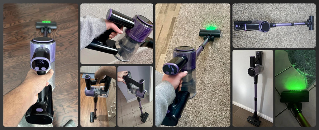 Cordless Vacuum Cleaner, 10 In 1 Powerful Stick, Lightweight Vacuum Cleaner, Green LED Search Light & Display, Pet Hair/Hard Floor/Carpet....57.08% OFF!