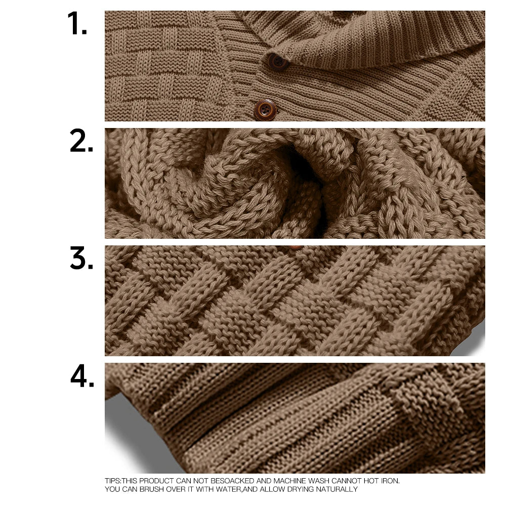 Men’s Knitted Sweater, Casual Crew Neck, Warm Long Sleeve Pullover, Textured Ribbed Edge....25.97% OFF!