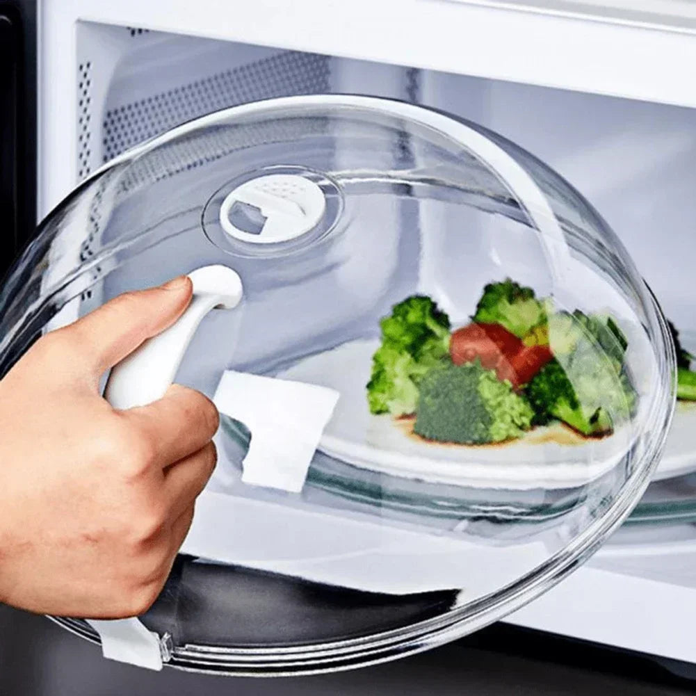 Microwave Food Splash Guard, High Temperature Resistant, Food Heating Cover With Steam Vent & Handle Transparent Plate Cover. EXTREMELY POPULAR THIS WEEK!