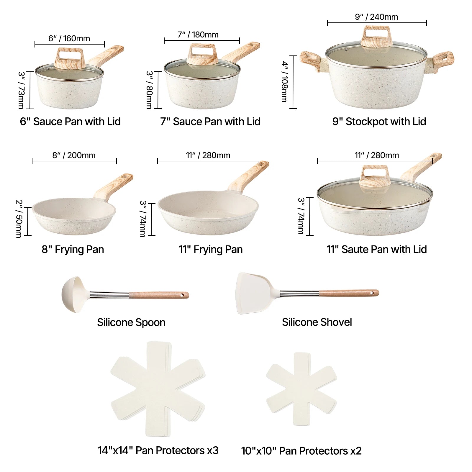 Pot's/Pan's, 17 Piece Set- Granite Nonstick Cookware....30% OFF! TRENDING NOW!