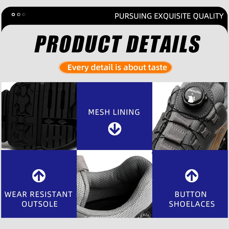 Men's Steel Toe Cap, Non-Lacing, Anti-Impact & Anti-Puncture Casual Work Shoes....50.04% OFF!