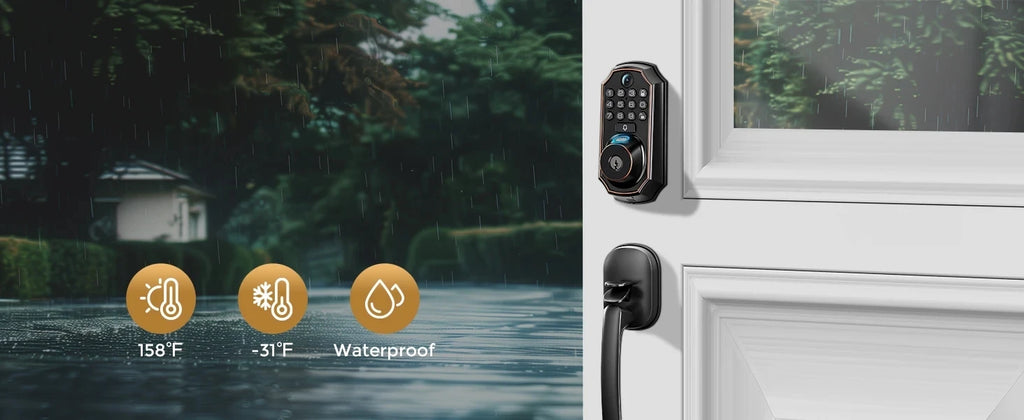 Smart Wi-Fi Keyless Door Lock With Camera, Bluetooth Technology, Users Can Unlock Front Door Lock Via APP Access, Fingerprint, Keypad Code or, Traditional Keys, Camera & Doorbell, 130 Wide Angle Lens, Two Way Microphone & Speaker....63.67 % OFF!