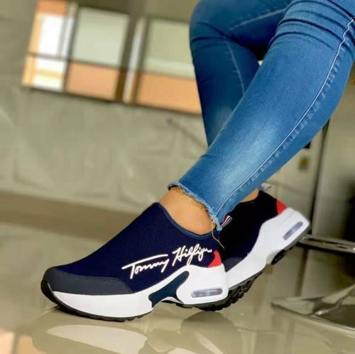 Women's Tommy Hilfiger Fashion, Casual, Breathable, Wedges, Slip On Sneakers.