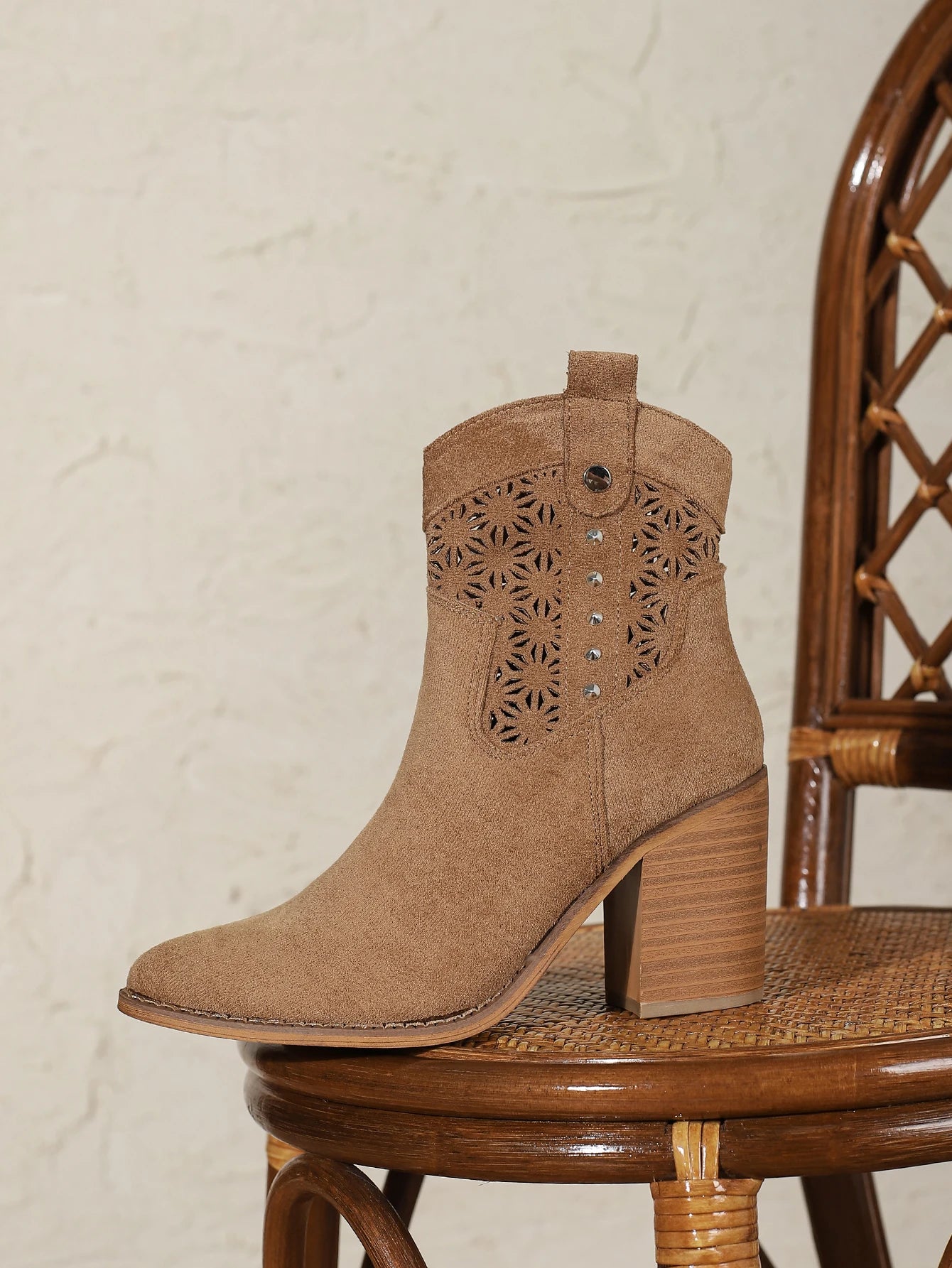 Women's BROWN Cowgirl Ankle Boots, Western Stylish Faux Leather...20% OFF! TRENDING NOW!