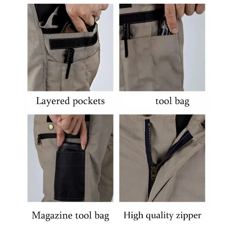 Men's Wear Resistant Pants, Multi-Pocket, Straight Leg Cargo Pants....10.94% OFF!