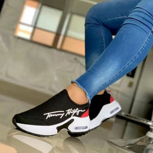 Women's Tommy Hilfiger Fashion, Casual, Breathable, Wedges, Slip On Sneakers.
