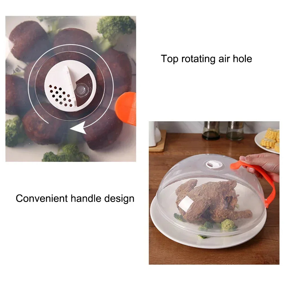 Microwave Food Splash Guard, High Temperature Resistant, Food Heating Cover With Steam Vent & Handle Transparent Plate Cover. EXTREMELY POPULAR THIS WEEK!