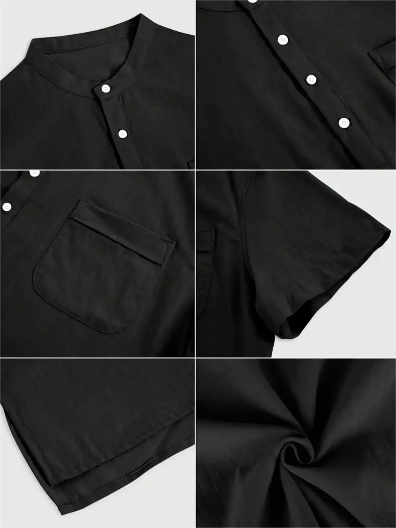 Men's Cotton/Linen Shirt With Pocket, Casual Polo Shirt....20% OFF!