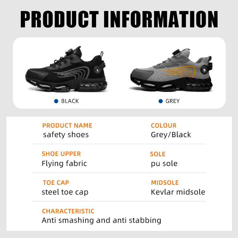 Men's Steel Toe Cap, Non-Lacing, Anti-Impact & Anti-Puncture Casual Work Shoes....50.04% OFF!