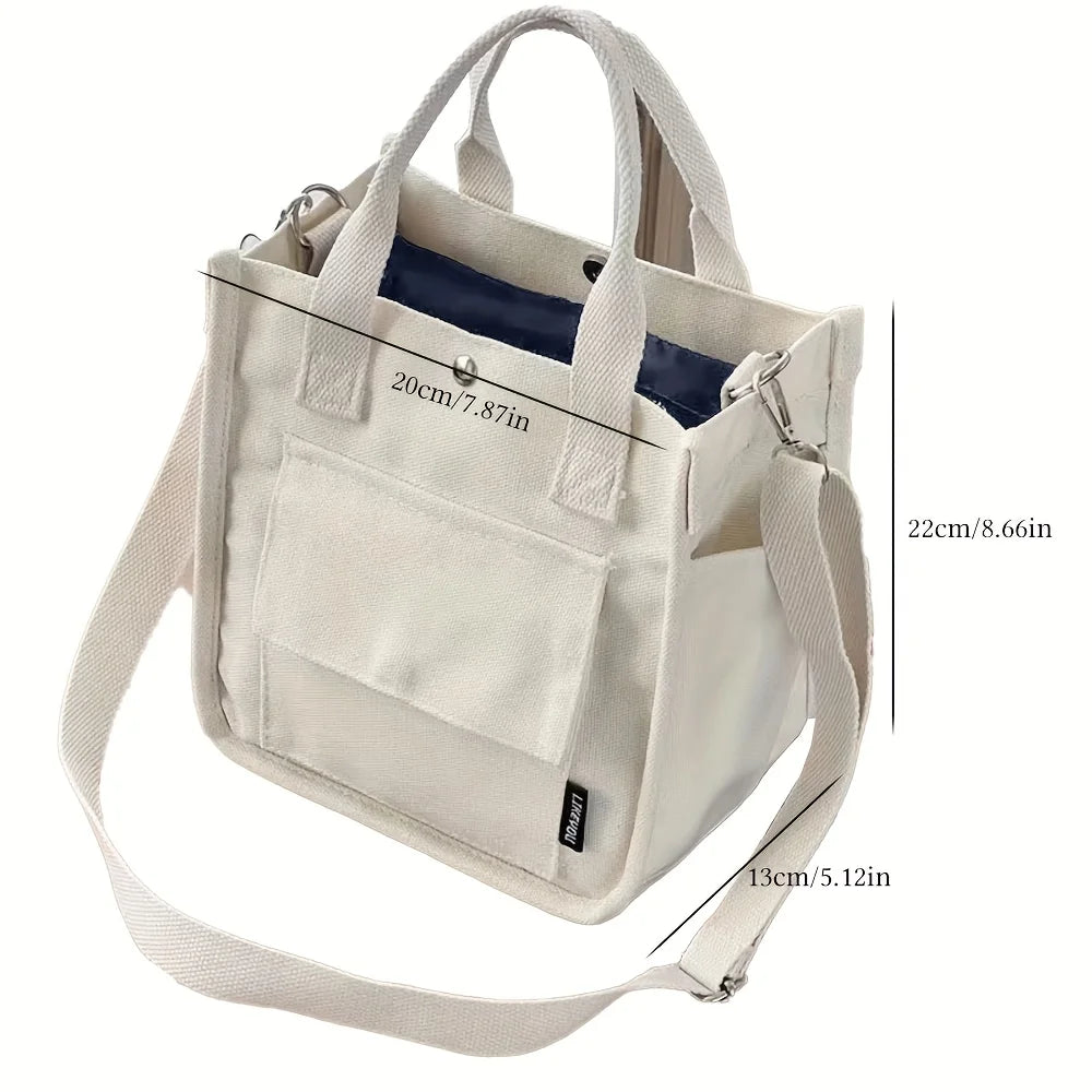 Women's Canvas Tote Bag With Pockets, Crossbody Bag, Cute Shoulder Purse Handbag. TRENDING NOW ON GOOGLE!