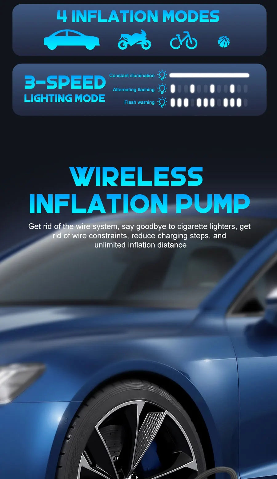 Digital Display Portable Tire Inflater, USB Rechargeable, Air Compressor For Car, Bike, Motorcycle Tires, Balls, Inflatable Toys....23.71% OFF!