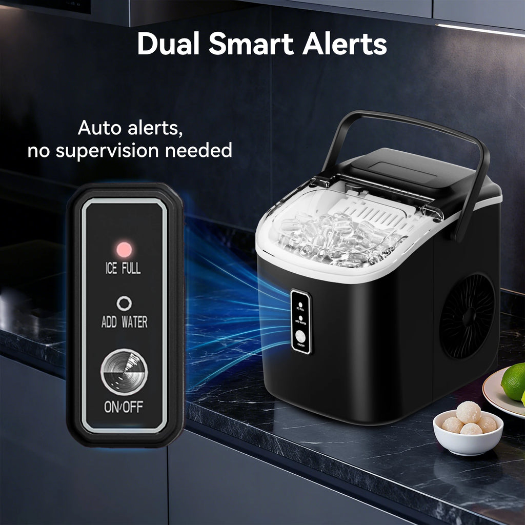 Portable, Countertop Ice Maker With Handle, 26.5 lbs./Day, Auto-Cleaning, Whisper Quite, Smart Features....39.71% OFF!