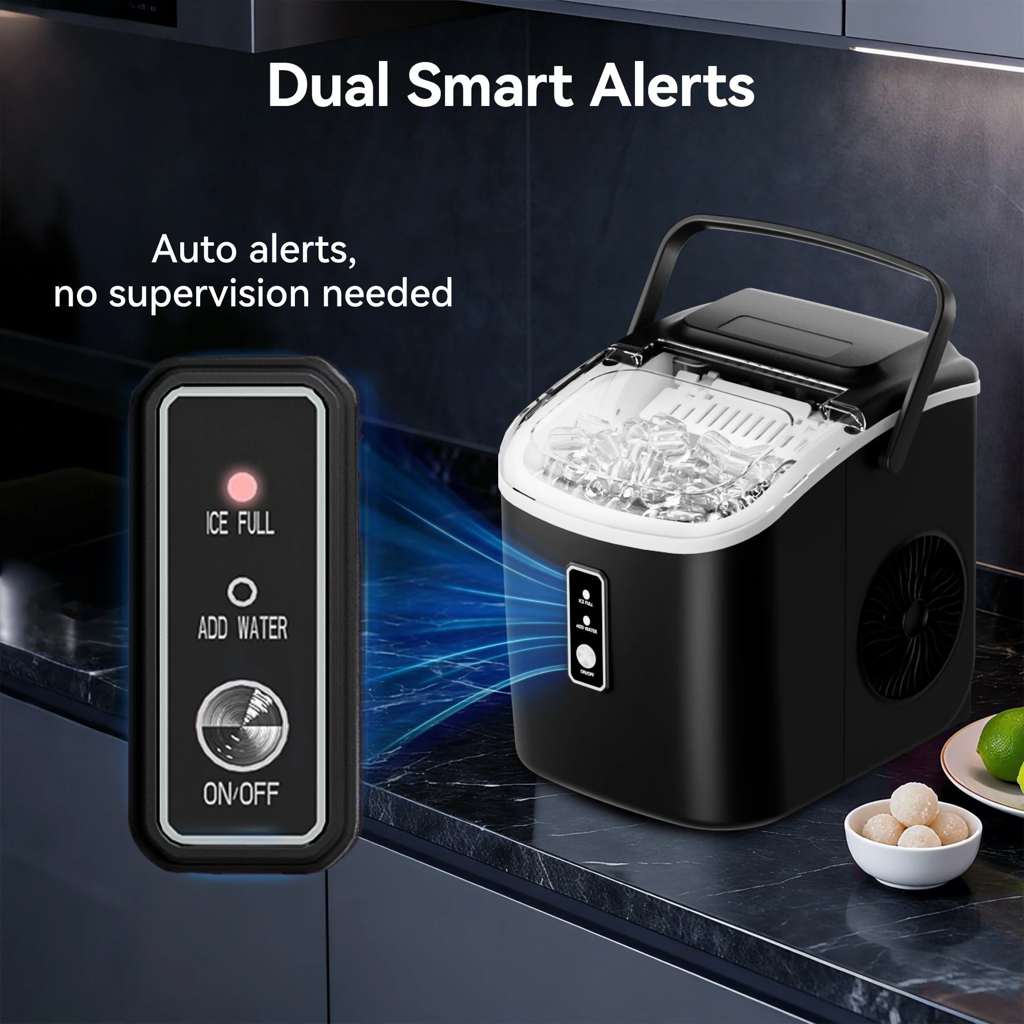 Portable, Countertop Ice Maker With Handle, 26.5 lbs./Day, Auto-Cleaning, Whisper Quite, Smart Features....39.71% OFF!