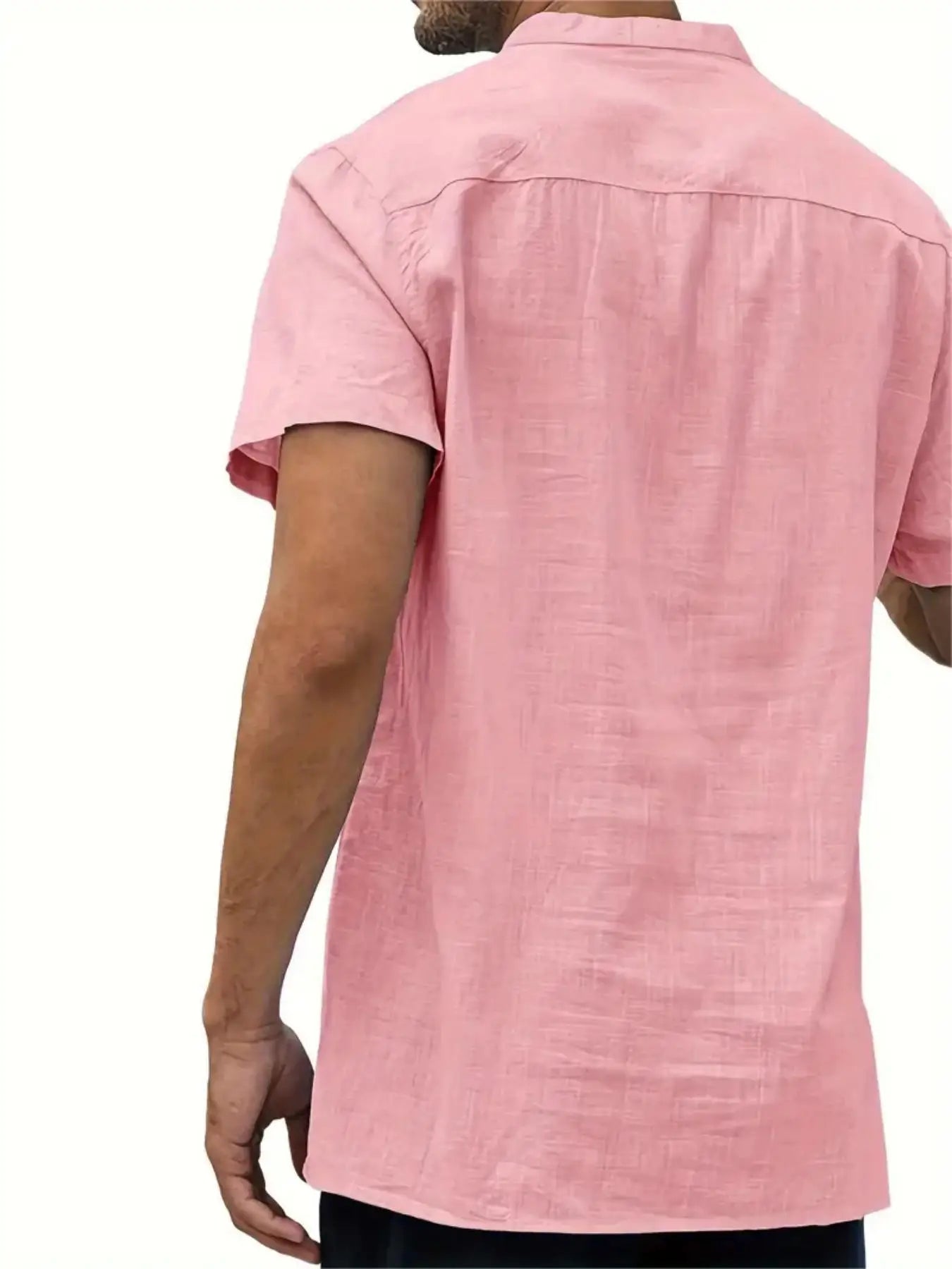 Men's Cotton/Linen Shirt With Pocket, Casual Polo Shirt....20% OFF!