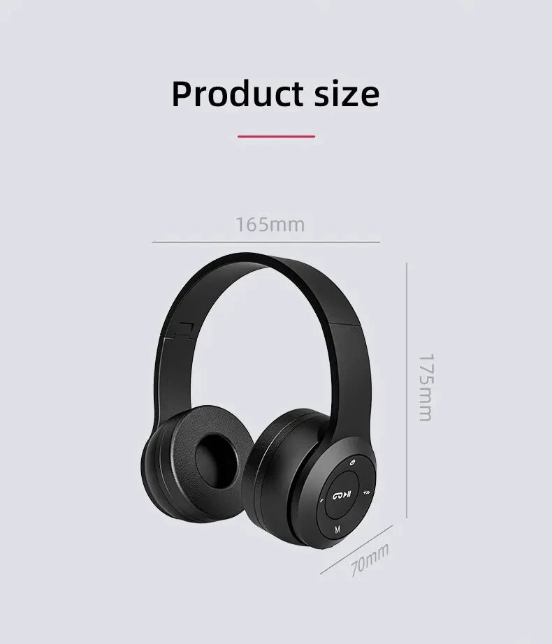 Handsfree Wireless Headphones/Earphone, Noise Canceling, P47 Headset, Bluetooth Head Phone For iPhone, Huawei, Samsung S22