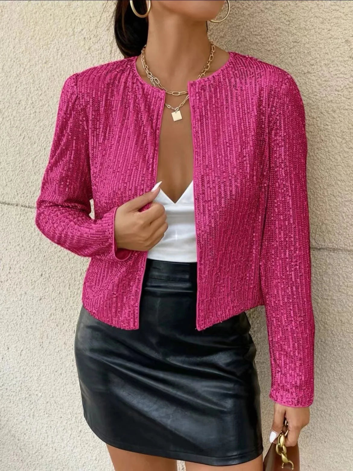 OK "Swifties"- Here You Go: Chic Shining Sequins, Open Blazer, Long Sleeve. TRENDING THIS WEEK!....20% OFF!