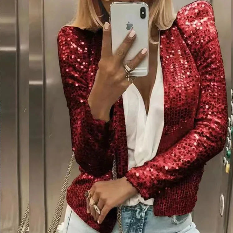 OK "Swifties"- Here You Go: Chic Shining Sequins, Open Blazer, Long Sleeve. TRENDING THIS WEEK!....20% OFF!