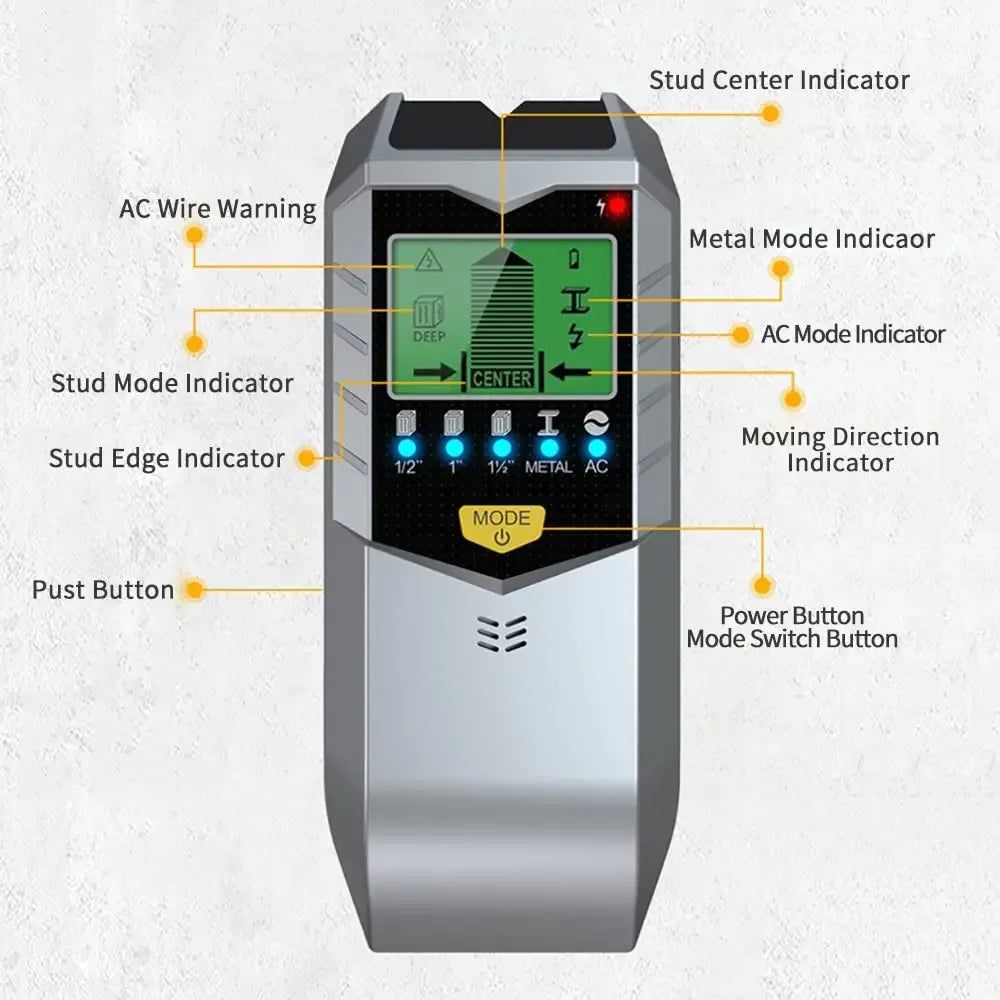 5 In 1 Electronic Wall Detector, Finder, Multifunctional Handheld  Metal Detector, Stud Wood Finder, Live AC Wires