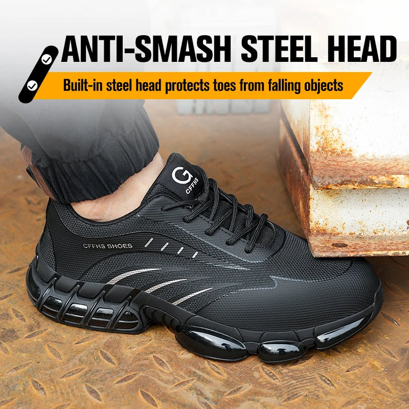 Men's Breathable, Lightweight & Comfortable, Anti-Smash & Anti-Puncture Safety Shoes....53.37% OFF!