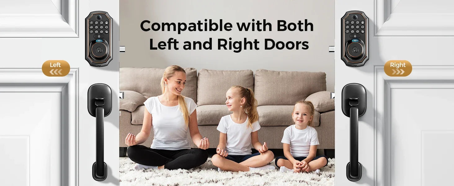 Smart Wi-Fi Keyless Door Lock With Camera, Bluetooth Technology, Users Can Unlock Front Door Lock Via APP Access, Fingerprint, Keypad Code or, Traditional Keys, Camera & Doorbell, 130 Wide Angle Lens, Two Way Microphone & Speaker....63.67 % OFF!