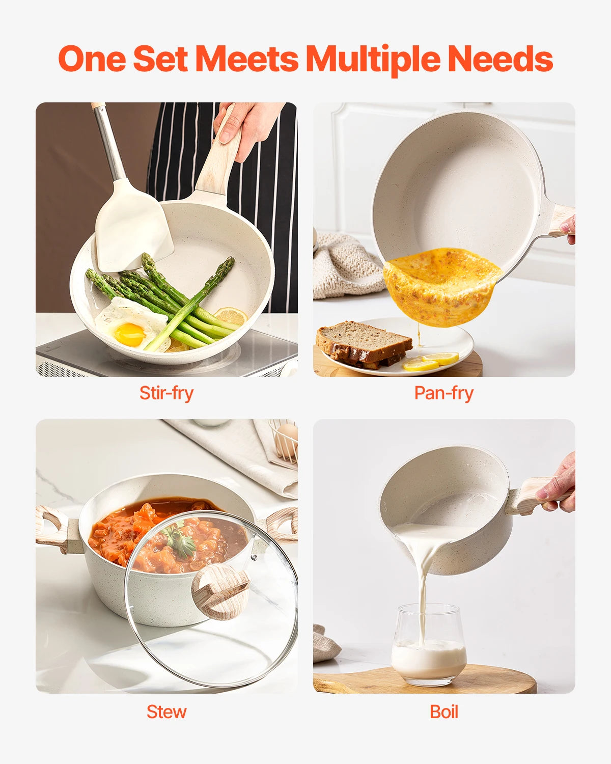 Pot's/Pan's, 17 Piece Set- Granite Nonstick Cookware....30% OFF! TRENDING NOW!