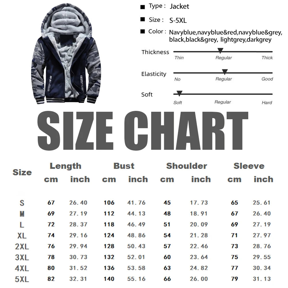 Men's Winter Jacket, Fleece Long Sleeve Coat, Hoodie....22.47% OFF!