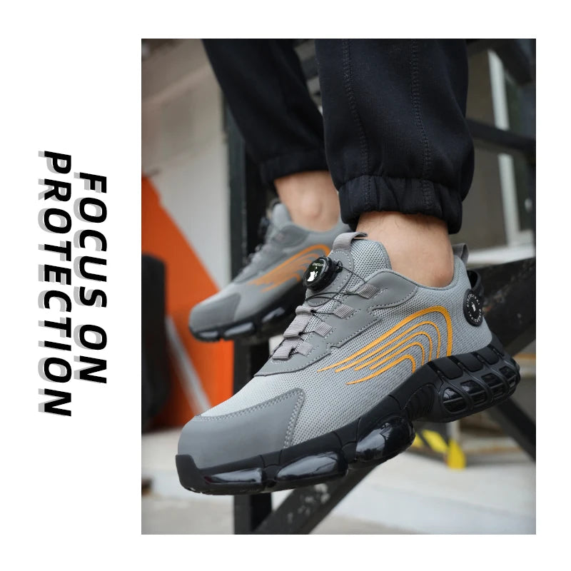 Men's Steel Toe Cap, Non-Lacing, Anti-Impact & Anti-Puncture Casual Work Shoes....50.04% OFF!