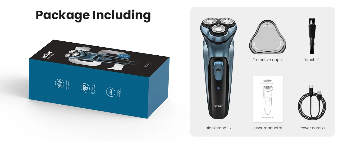Men's Electric Razor, Rechargeable, Electric Razor Shaver, Wet/Dry Shave, 3 Sets Of Floating Heads....37.77% OFF!
